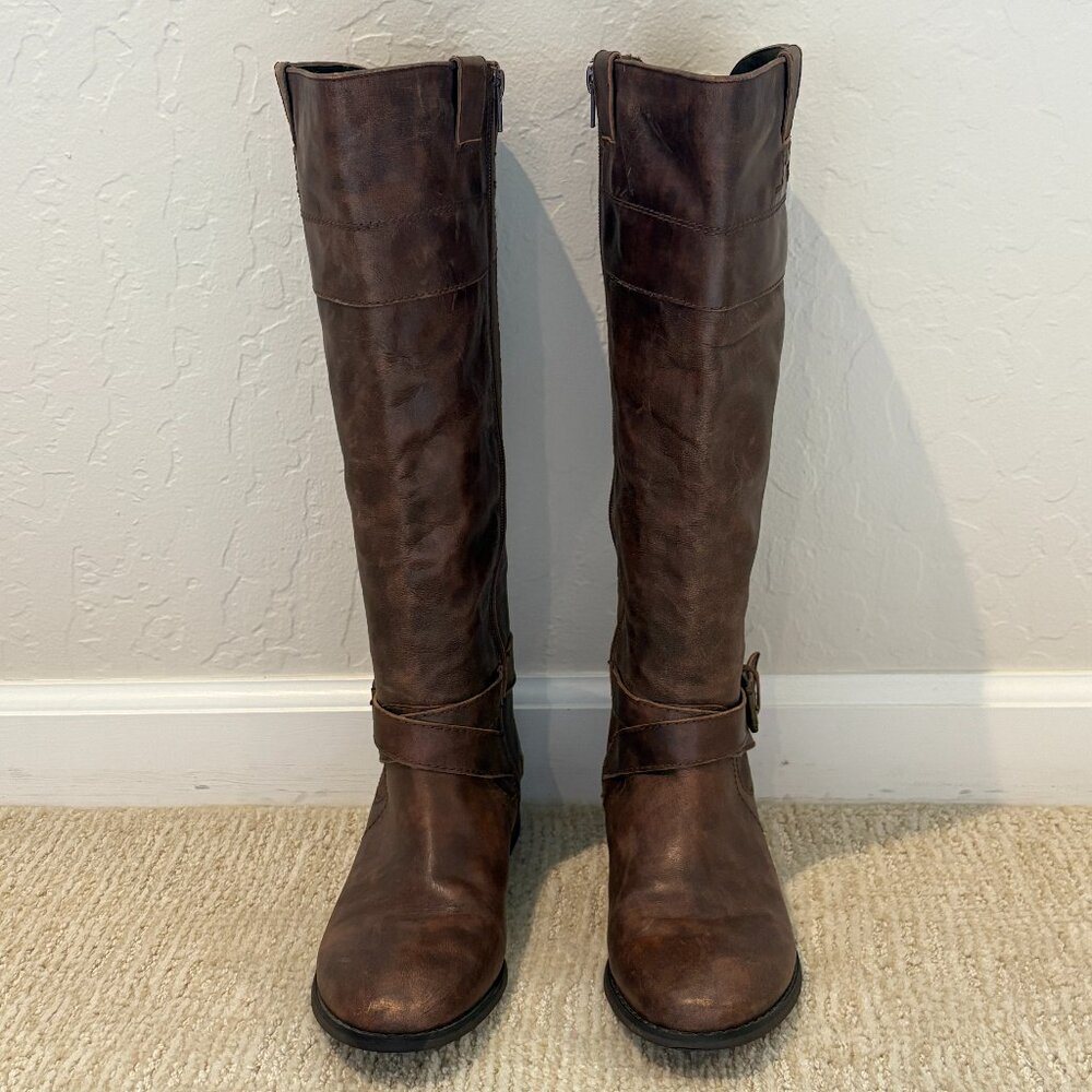 Marc Fisher Brown Leather Riding Boot Size 8